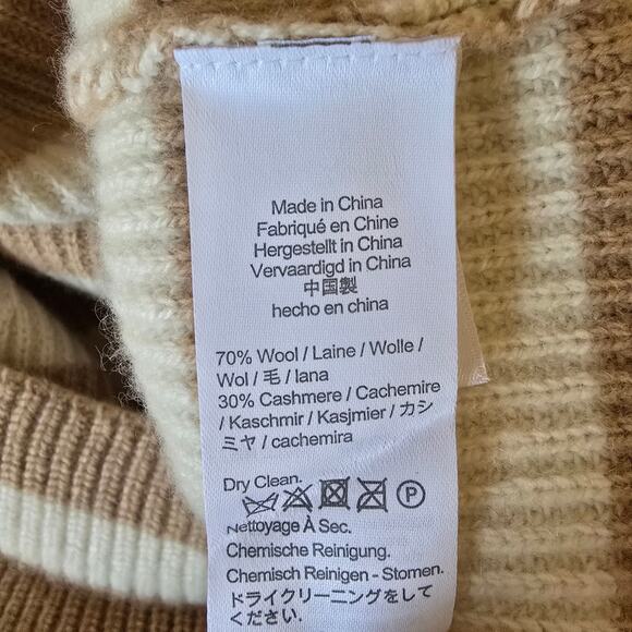 J. Crew Wool And Recycled Cashmere Relaxed Striped Turtleneck Sweater - Picture 7 of 11